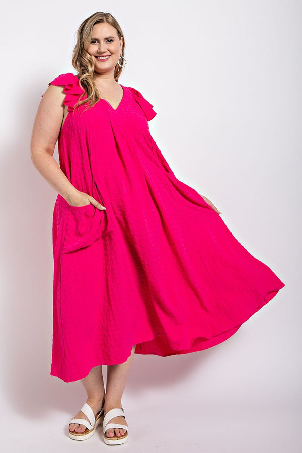 Plus Woven Midi Dress