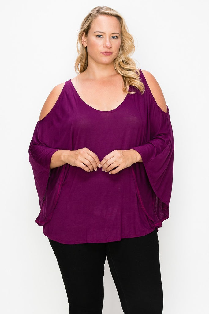 Plus Kimono Style Solid Top