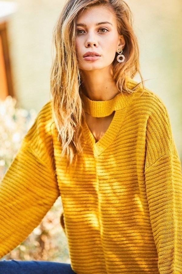 Chocker Neck Oversize Sweater