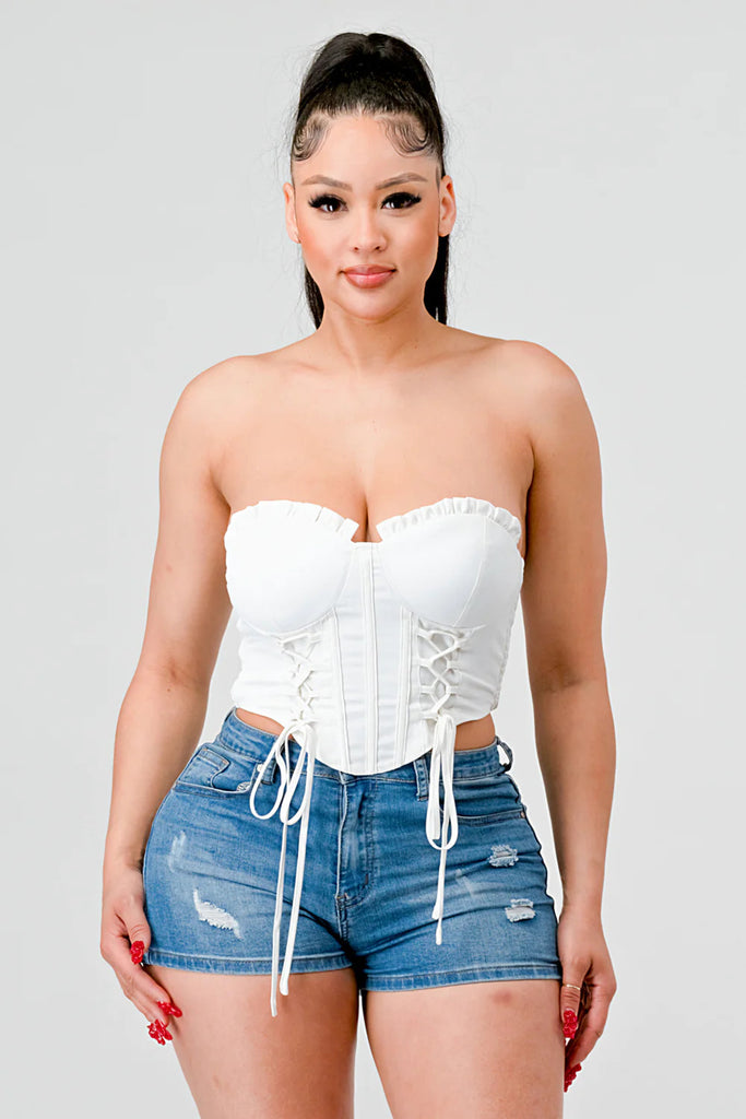 Luxe Sweetheart Lace Bustier Top