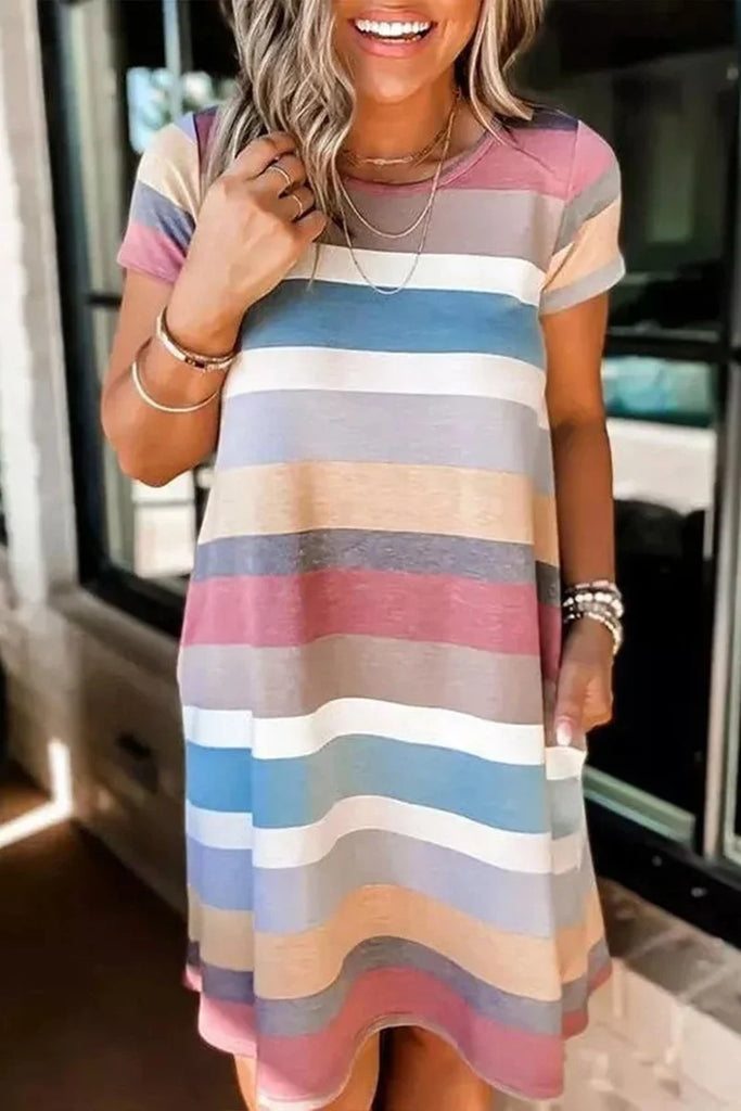 Relax Fit Stripe Print Dress